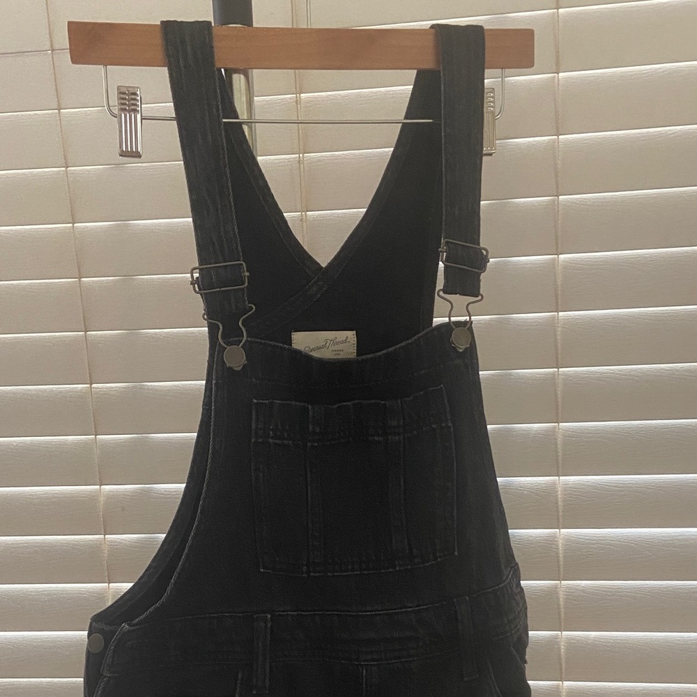 Black Denim Overalls